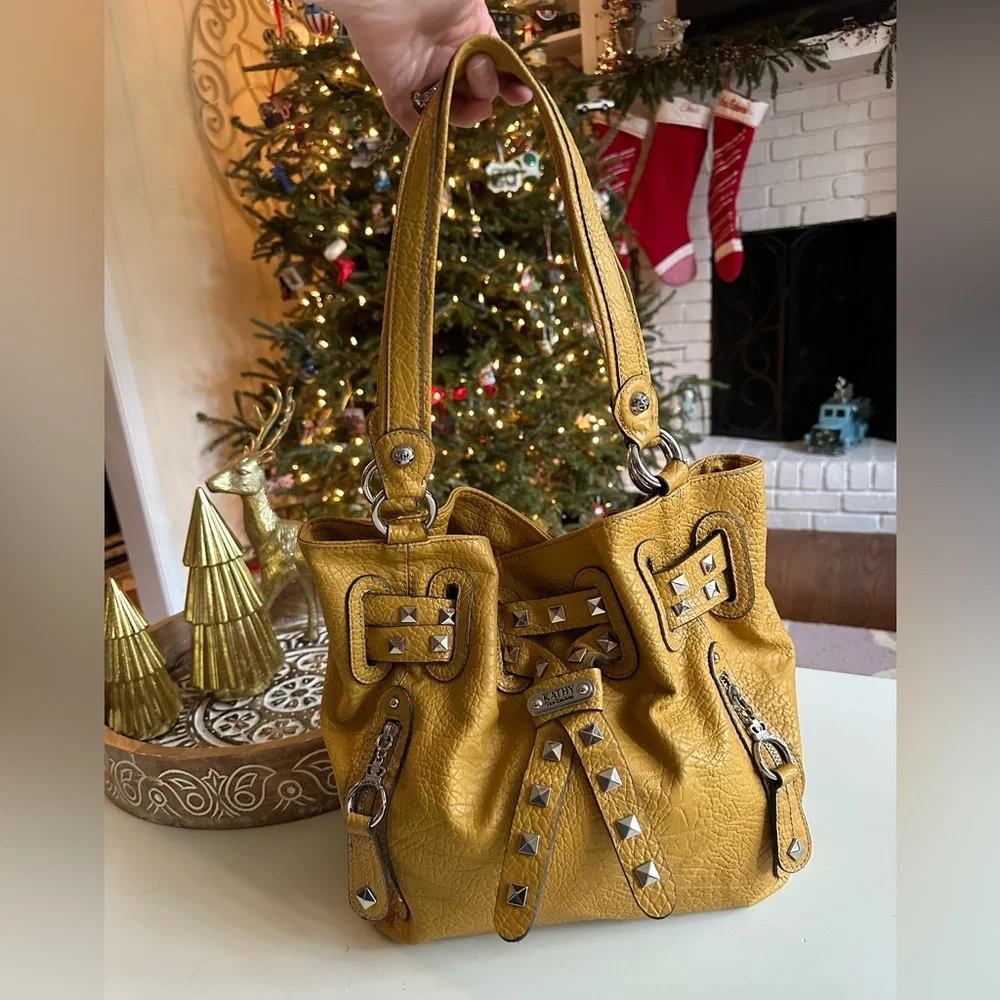 Kathy Van Zeeland Y2K Studded Hobo Handbag